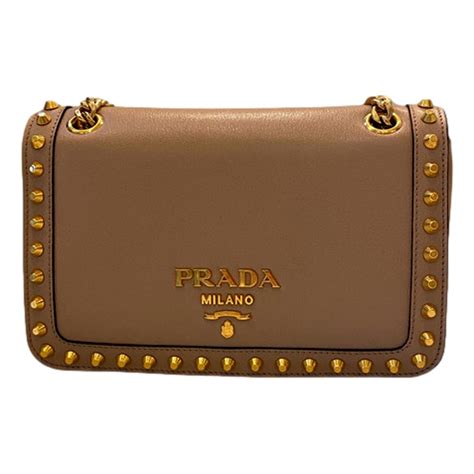 Prada Pattina Glace Calf Leather Cammeo Beige Pattina 